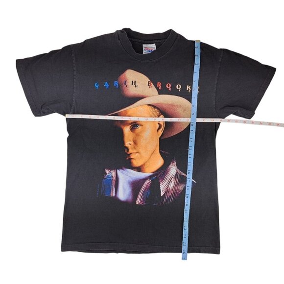 Vintage Garth Brooks 1996 Fresh Horses Tour T-Shirt Black Double Side Men Medium - Picture 10 of 10